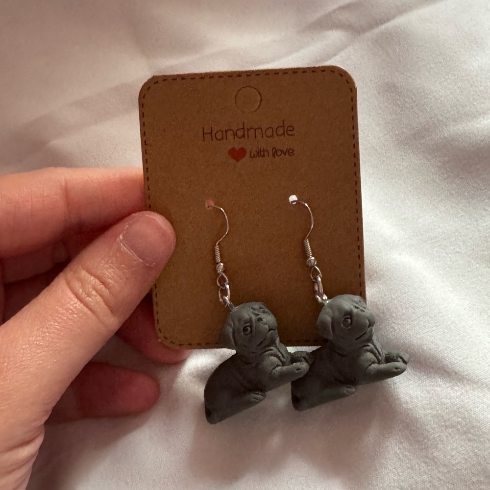 Handmade Pug Dog Earrings